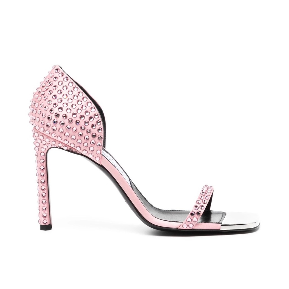AREA Sergio Rossi Pink Studded Women's Heels